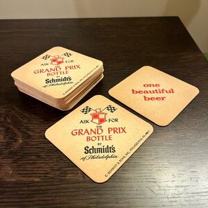 Vintage Breweriana Coasters Schmidt's of Philadelphia Grand Prix Set of 21 Bar